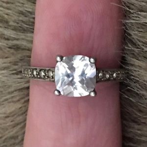 Vintage Avon .925 sterling silver CZ heart ring